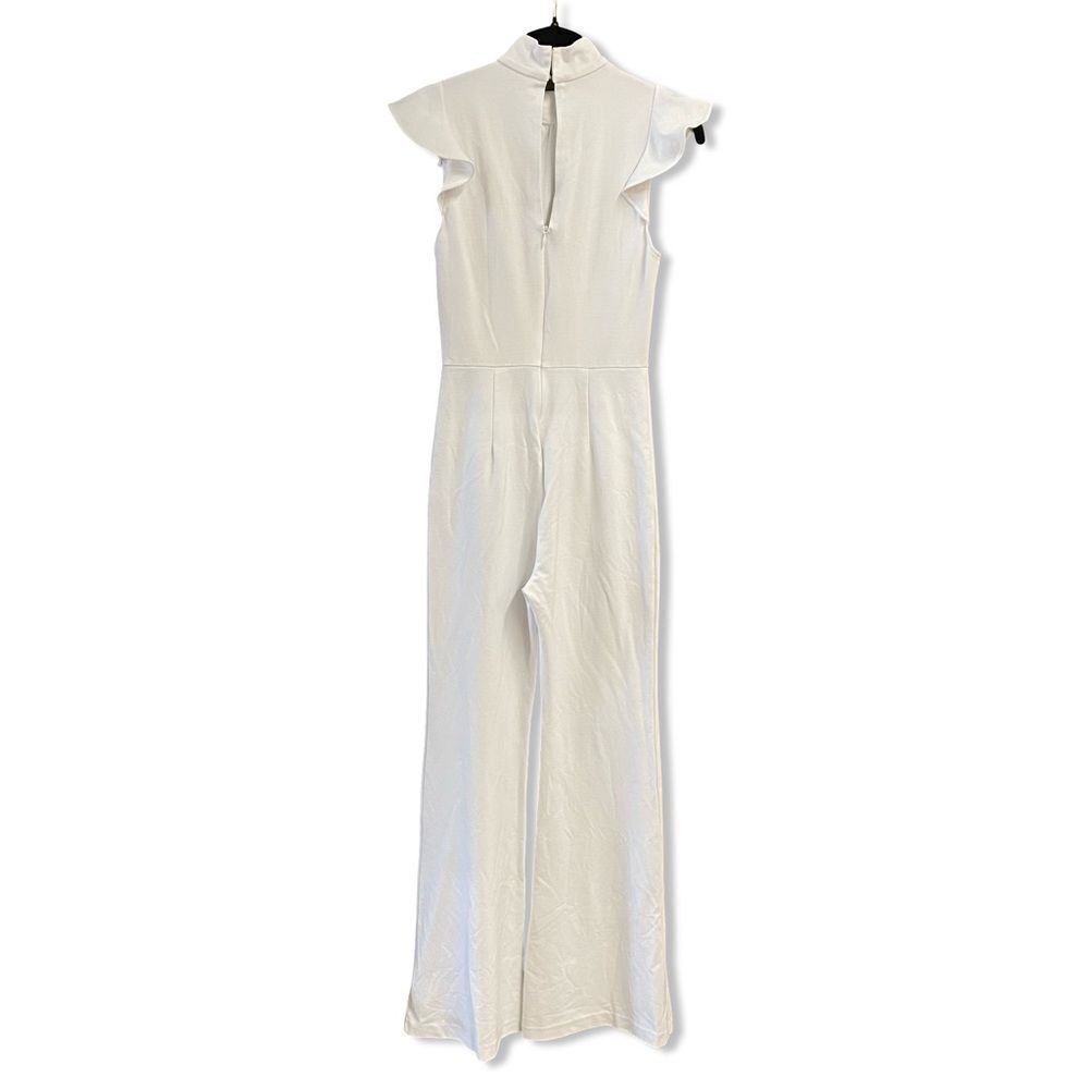 Amanda Uprichard X REVOLVE Davina Jumpsuit in Optic White Ruffled bell bottom S - Picture 2 of 8